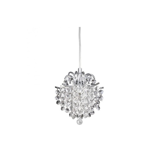 PENDENTE FIORE Ø16X18CM METAL E CRISTAL CROMADO E TRANSPARENTE | BELLA ILUMINAÇÃO HU2106 PENDENTE FIORE Ø16X18CM METAL E CRISTAL CROMADO E TRANSPARENTE | BELLA ILUMINAÇÃO HU2106