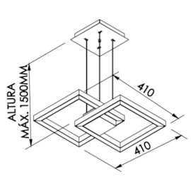 PENDENTE FIT LED 50,4W 4000K 127/220V 410X410X65MM 5M CABO | NEWLINE 705LED4X PENDENTE FIT LED 50,4W 4000K 127/220V 410X410X65MM 5M CABO | NEWLINE 705LED4X