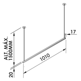 PENDENTE FIT15 LED 17,6W 220V 3000K 1010X17X20MM CABO 5M | NEWLINE PD15025LED2X PENDENTE FIT15 LED 17,6W 220V 3000K 1010X17X20MM CABO 5M | NEWLINE PD15025LED2X