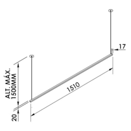 PENDENTE FIT15 LED 26,4W 127V 3000K 1510X17X20MM CABO 5M | NEWLINE PD15026LED1X PENDENTE FIT15 LED 26,4W 127V 3000K 1510X17X20MM CABO 5M | NEWLINE PD15026LED1X