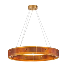 PENDENTE FLUTED CIRCULAR DOURADO (VIDRO AMBAR) 600 LED 15W 3000K 900LM BIVOLT | USINA IMPORTS UI20210/60DR PENDENTE FLUTED CIRCULAR DOURADO (VIDRO AMBAR) 600 LED 15W 3000K 900LM BIVOLT | USINA IMPORTS UI20210/60DR