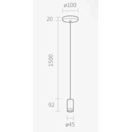 PENDENTE FOCO Ø4,5X9,2CM ALUMÍNIO | SPOTLINE 856/1