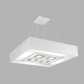 PENDENTE FOCUS QUADRADO 1 DICROICA MR16 38X38CM ALUMÍNIO E ACRÍLICO | USINA 4551/38 PENDENTE FOCUS QUADRADO 1 DICROICA MR16 38X38CM ALUMÍNIO E ACRÍLICO | USINA 4551/38