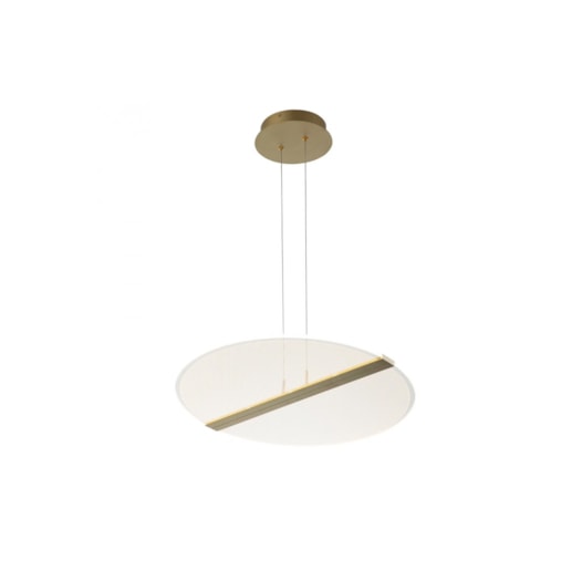 PENDENTE FRISO DOURADO 52X52CM 1X30W 3000K | BELLA ILUMINAÇÃO BD005