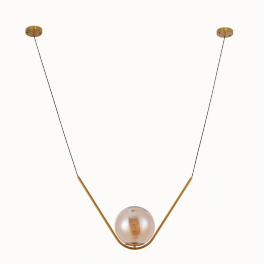 PENDENTE GEFY 38X50X20CM METAL E VIDRO DOURADO E ÂMBAR | NORDECOR 2305 PENDENTE GEFY 38X50X20CM METAL E VIDRO DOURADO E ÂMBAR | NORDECOR 2305