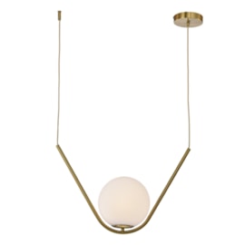 PENDENTE GIFT 50CM METAL E VIDRO DOURADO E BRANCO FOSCO | SKYLIGHT SKY-3045