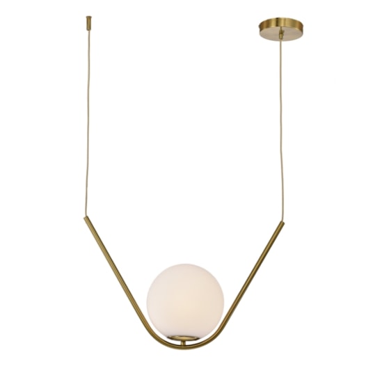 PENDENTE GIFT 50CM METAL E VIDRO DOURADO E BRANCO FOSCO | SKYLIGHT SKY-3045