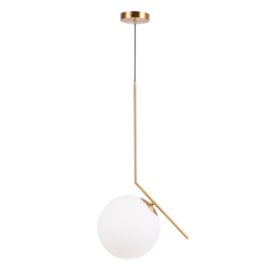 PENDENTE GLAM REDONDO Ø20CM METAL E ACRÍLICO DOURADO E BRANCO FOSCO | SKYLIGHT SKY-90/20