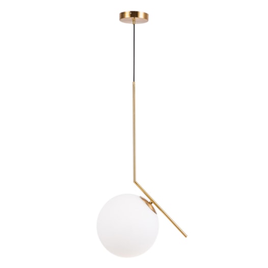 PENDENTE GLAM REDONDO Ø20CM METAL E ACRÍLICO DOURADO E BRANCO FOSCO | SKYLIGHT SKY-90/20