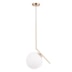 PENDENTE GLAM REDONDO Ø20CM METAL E ACRÍLICO DOURADO E BRANCO FOSCO | SKYLIGHT SKY-90/20