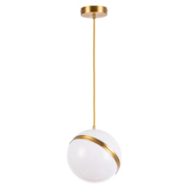 PENDENTE GLAM REDONDO Ø30CM METAL E ACRÍLICO DOURADO E BRANCO FOSCO | SKYLIGHT SKY-90/30 PENDENTE GLAM REDONDO Ø30CM METAL E ACRÍLICO DOURADO E BRANCO FOSCO | SKYLIGHT SKY-90/30