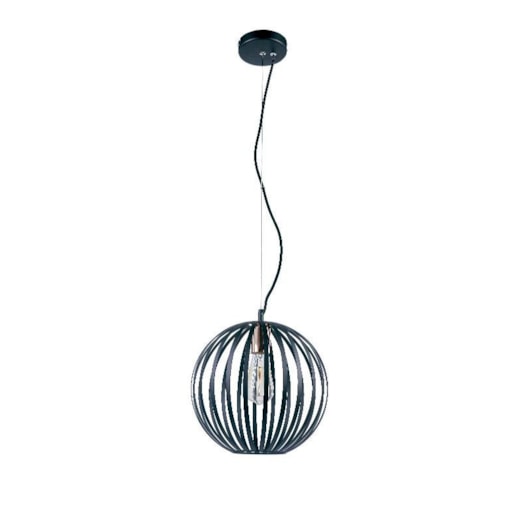 PENDENTE GLOBE 30X32CM METAL PRETO COM DETALHE EM COBRE | STUDIOLUCE WHITE PD1138 PENDENTE GLOBE 30X32CM METAL PRETO COM DETALHE EM COBRE | STUDIOLUCE WHITE PD1138
