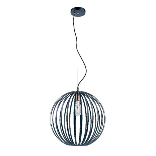 PENDENTE GLOBE 40X42CM METAL PRETO COM DETALHE EM COBRE | STUDIOLUCE WHITE PD1139