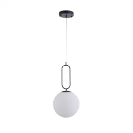 PENDENTE GLOBE ELI Ø20X40CM METAL E VIDRO PRETO | NORDECOR 2312