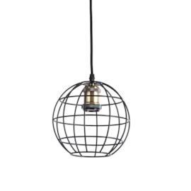 PENDENTE GRADEADO REDONDO Ø17X21CM METAL PRETO E OURO VELHO | NORDECOR 2096 PENDENTE GRADEADO REDONDO Ø17X21CM METAL PRETO E OURO VELHO | NORDECOR 2096