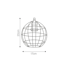 PENDENTE GRADEADO REDONDO Ø17X21CM METAL PRETO E OURO VELHO | NORDECOR 2096 PENDENTE GRADEADO REDONDO Ø17X21CM METAL PRETO E OURO VELHO | NORDECOR 2096