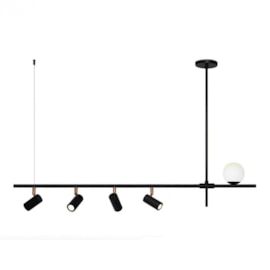 PENDENTE GRAU RETANGULAR 4XMR11 + 1XG9 14X140X12CM ALUMÍNIO E VIDRO | SPOTLINE 808/5 PENDENTE GRAU RETANGULAR 4XMR11 + 1XG9 14X140X12CM ALUMÍNIO E VIDRO | SPOTLINE 808/5