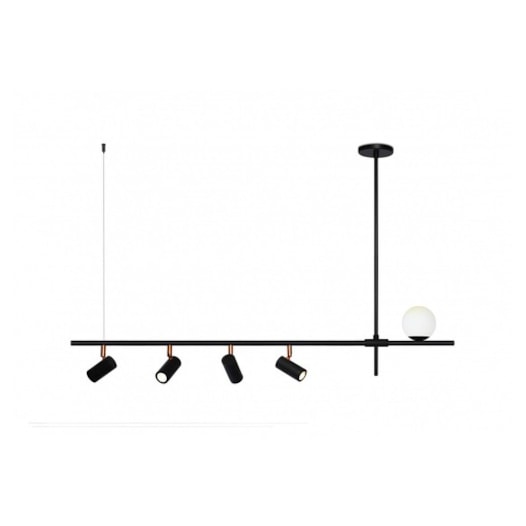 PENDENTE GRAU RETANGULAR 4XMR11 + 1XG9 14X140X12CM ALUMÍNIO E VIDRO | SPOTLINE 808/5 PENDENTE GRAU RETANGULAR 4XMR11 + 1XG9 14X140X12CM ALUMÍNIO E VIDRO | SPOTLINE 808/5