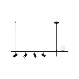 PENDENTE GRAU RETANGULAR 4XMR11 + 1XG9 14X140X12CM ALUMÍNIO E VIDRO | SPOTLINE 808/5 PENDENTE GRAU RETANGULAR 4XMR11 + 1XG9 14X140X12CM ALUMÍNIO E VIDRO | SPOTLINE 808/5