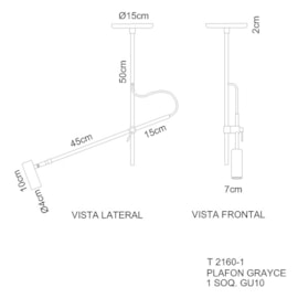 PENDENTE GRAYCE 1 BRAÇO 1 SOQUETE GU10 PINTURA AÇO/ALUMÍNIO | GOLDEN-ART T2160-1PI PENDENTE GRAYCE 1 BRAÇO 1 SOQUETE GU10 PINTURA AÇO/ALUMÍNIO | GOLDEN-ART T2160-1PI