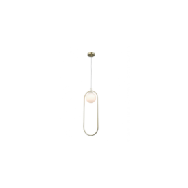 PENDENTE GUDE METAL E VIDRO DOURADO E BRANCO 1XG9 | BELLA ILUMINAÇÃO SQ013G