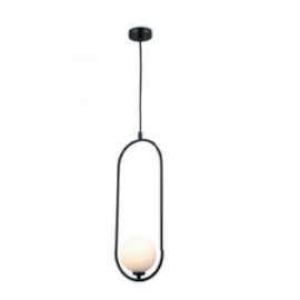 PENDENTE GUDE METAL E VIDRO PRETO E BRANCO 1XG9 | BELLA ILUMINAÇÃO SQ014B