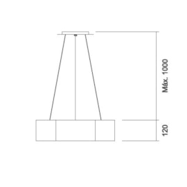 PENDENTE HEXA 6L E27 Ø550X120X1000MM | USINA 16421/55 PENDENTE HEXA 6L E27 Ø550X120X1000MM | USINA 16421/55