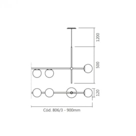 PENDENTE HILLS RETANGULAR 50X90X12CM ALUMÍNIO E VIDRO | SPOTLINE 806/3 PENDENTE HILLS RETANGULAR 50X90X12CM ALUMÍNIO E VIDRO | SPOTLINE 806/3