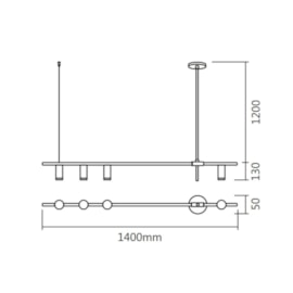 PENDENTE HONDA RETANGULAR 13X140X5CM ALUMÍNIO | SPOTLINE 807/4