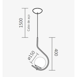 PENDENTE HOOK Ø15X40CM ALUMÍNIO E VIDRO | SPOTLINE 851/1