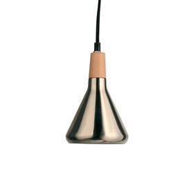 PENDENTE HORN Ø12,5X19CM METAL AÇO ESCOVADO E MADEIRA | STUDIOLUCE WHITE QPD1063-AE PENDENTE HORN Ø12,5X19CM METAL AÇO ESCOVADO E MADEIRA | STUDIOLUCE WHITE QPD1063-AE