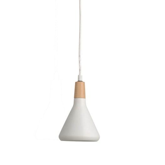 PENDENTE HORN Ø12,5X19CM METAL E MADEIRA BRANCO | STUDIOLUCE WHITE QPD1063-BR PENDENTE HORN Ø12,5X19CM METAL E MADEIRA BRANCO | STUDIOLUCE WHITE QPD1063-BR