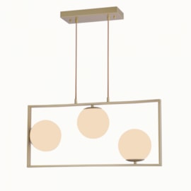 PENDENTE IBBA 29,5X65X15CM METAL E VIDRO DOURADO | NORDECOR 2300