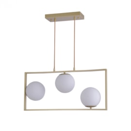 PENDENTE IBBA 29,5X65X15CM METAL E VIDRO DOURADO | NORDECOR 2300