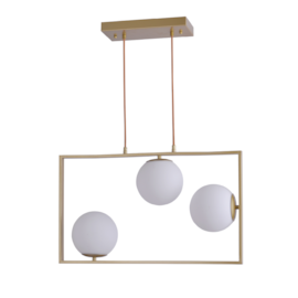 PENDENTE IBBA 35X60X15CM METAL E VIDRO DOURADO | NORDECOR 2298