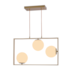 PENDENTE IBBA 35X60X15CM METAL E VIDRO DOURADO | NORDECOR 2298