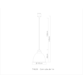 PENDENTE INDUSTRIA Ø45CM PINTURA AÇO/ALUMÍNIO | GOLDEN-ART T4628PI
