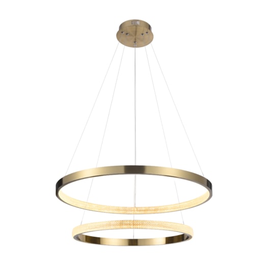 PENDENTE INTENSE DUO 2 AROS Ø400+Ø600X1500 LED 54W 3000K 2982 LM BIVOLT DOURADO POLIDO | USINA IMPORTS UI20005/4060DR-P PENDENTE INTENSE DUO 2 AROS Ø400+Ø600X1500 LED 54W 3000K 2982 LM BIVOLT DOURADO POLIDO | USINA IMPORTS UI20005/4060DR-P