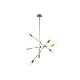 PENDENTE IPANEMA HASTES METAL DOURADO 6XE27 | BELLA ILUMINAÇÃO RM004G PENDENTE IPANEMA HASTES METAL DOURADO 6XE27 | BELLA ILUMINAÇÃO RM004G