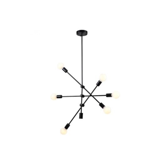 PENDENTE IPANEMA HASTES METAL PRETO 6XE27 | BELLA ILUMINAÇÃO RM004B PENDENTE IPANEMA HASTES METAL PRETO 6XE27 | BELLA ILUMINAÇÃO RM004B