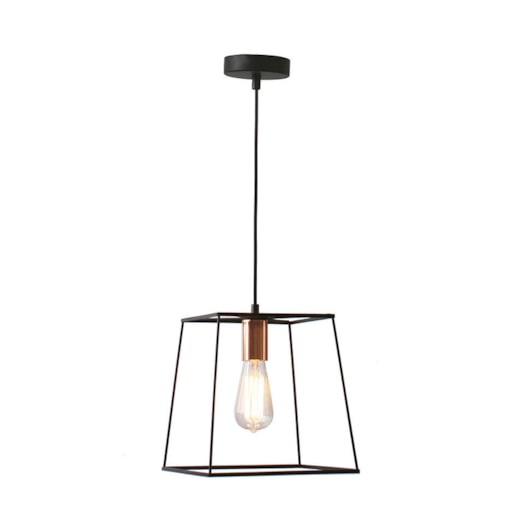 PENDENTE IVORY ARAMADO Ø20X20CM METAL PRETO E METAL COBRE | STUDIOLUCE WHITE PD642 PENDENTE IVORY ARAMADO Ø20X20CM METAL PRETO E METAL COBRE | STUDIOLUCE WHITE PD642