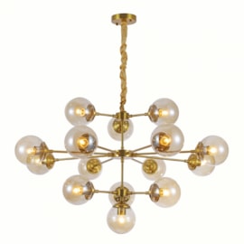 PENDENTE JABUTICABA Ø100X60CM METAL E VIDRO DOURADO | NORDECOR 2129 PENDENTE JABUTICABA Ø100X60CM METAL E VIDRO DOURADO | NORDECOR 2129