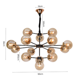 PENDENTE JABUTICABA Ø100X60CM METAL E VIDRO PRETO | NORDECOR 2072 PENDENTE JABUTICABA Ø100X60CM METAL E VIDRO PRETO | NORDECOR 2072