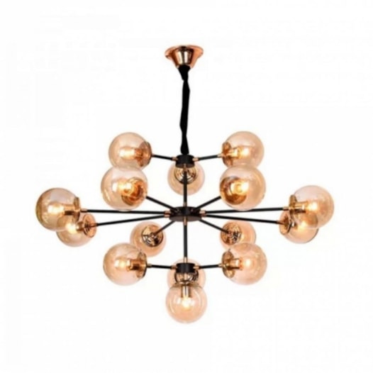 PENDENTE JABUTICABA Ø100X60CM METAL E VIDRO PRETO | NORDECOR 2072 PENDENTE JABUTICABA Ø100X60CM METAL E VIDRO PRETO | NORDECOR 2072