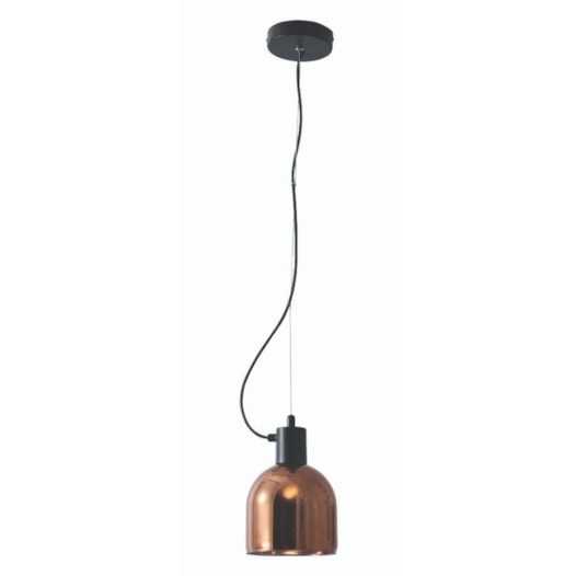 PENDENTE JETTY C/ GLOBO 1XE27 Ø15CM VIDRO E METAL COBRE E PRETO | STUDIOLUCE WHITE PD1429CO