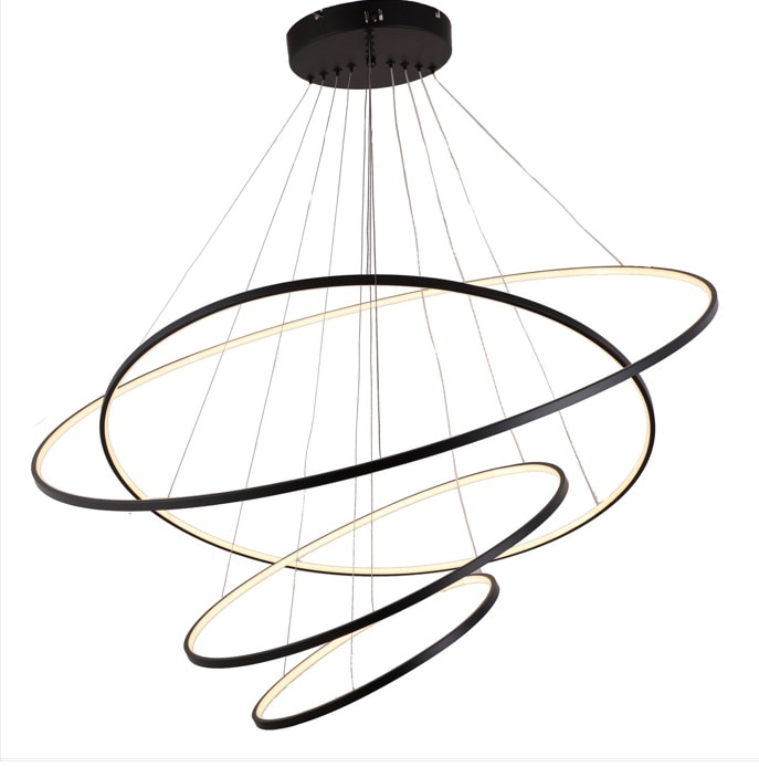 PENDENTE JÚPITER 70W 3000K BIVOLT Ø800X1000MM - PRETO | SKYLIGHT