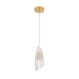 PENDENTE KARY Ø9,5X25CM CRISTAL E ALUMÍNIO OURO FOSCO | NORDECOR 2588 PENDENTE KARY Ø9,5X25CM CRISTAL E ALUMÍNIO OURO FOSCO | NORDECOR 2588