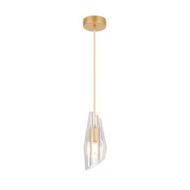 PENDENTE KARY Ø9,5X25CM CRISTAL E ALUMÍNIO OURO FOSCO | NORDECOR 2588 PENDENTE KARY Ø9,5X25CM CRISTAL E ALUMÍNIO OURO FOSCO | NORDECOR 2588