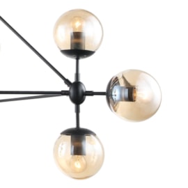 PENDENTE KAUANY METAL PRETO COM VIDRO AMBAR | ADN+ 817/10 PENDENTE KAUANY METAL PRETO COM VIDRO AMBAR | ADN+ 817/10