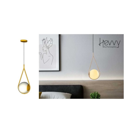 PENDENTE LA VILLE METAL E VIDRO DOURADO 1XG9 | HEVVY 1025 SL-5864/H1 PENDENTE LA VILLE METAL E VIDRO DOURADO 1XG9 | HEVVY 1025 SL-5864/H1